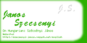 janos szecsenyi business card